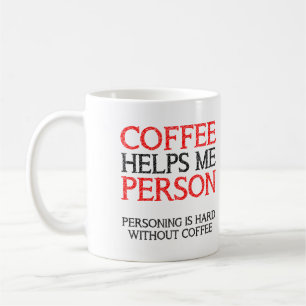 Kaffeperson Personifierar Rolig Mugg eller Kaffe-r