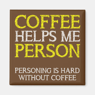 Kaffeperson Personifierar Roligt Kylskåp Magnet