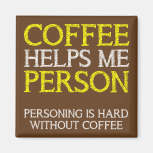 Kaffeperson Personifierar Roligt Kylskåpsmagnet