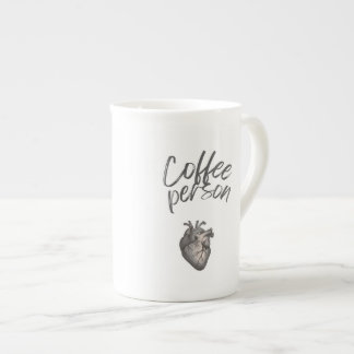 Kaffeperson Rollig Typografi Benporslin Mugg