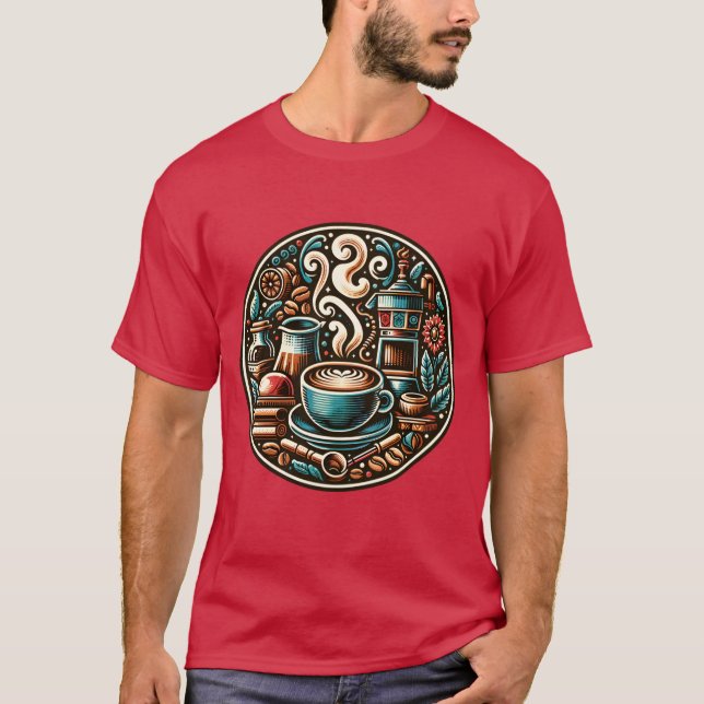 Kaffeplakett vintage t shirt (Framsida)