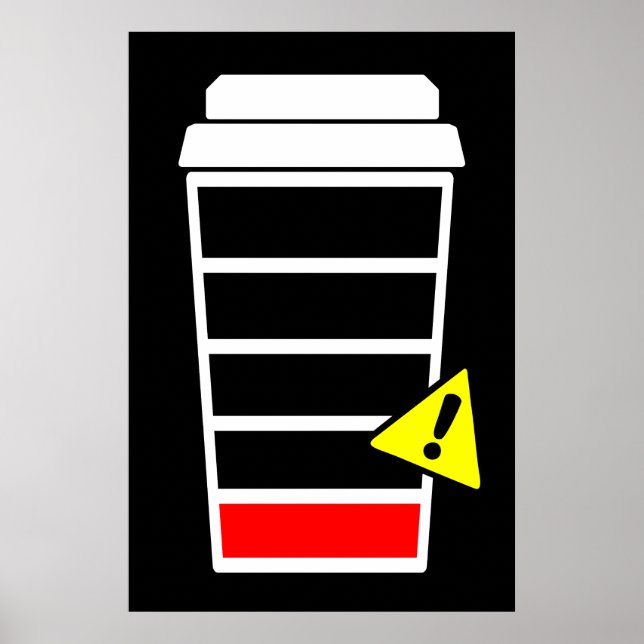 Kaffeposter, lågt koffein, ICONS, svart. Poster (Framsidan)