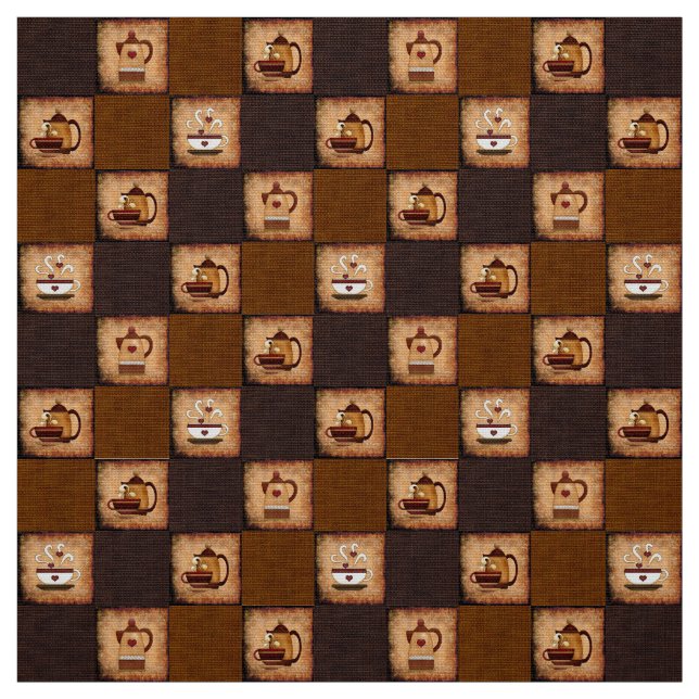 Kaffepot & Kopp Rustic Fabric Tyg (Provkarta)