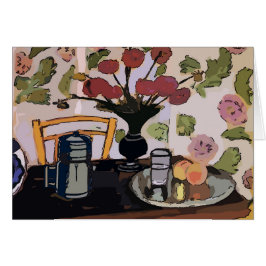 Kaffepot på Bord, Matisse Stil Hälsningskort