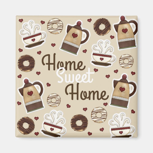 Kaffepot Pot och Kopp Magnet (Framsidan)