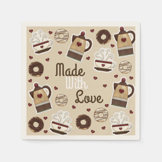 Kaffepot Pot och Kopp Pappersservett (Framsidan)