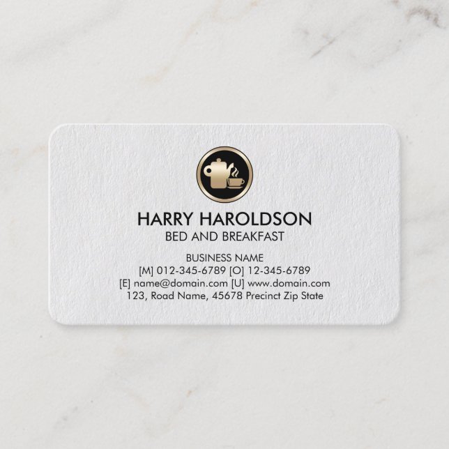 Kaffepotsikonen BedFrufast Premium BusinessCard Visitkort (Framsida)