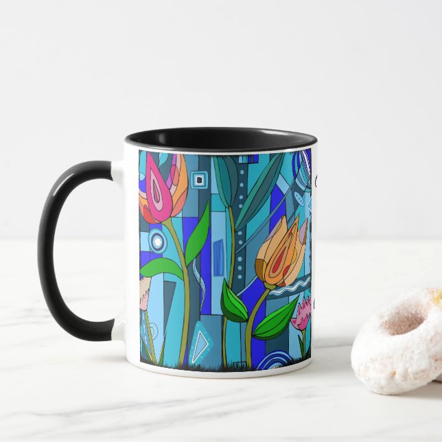 Kaffepresentblommor för mamma-Mor-dagen mugg (Med munk)