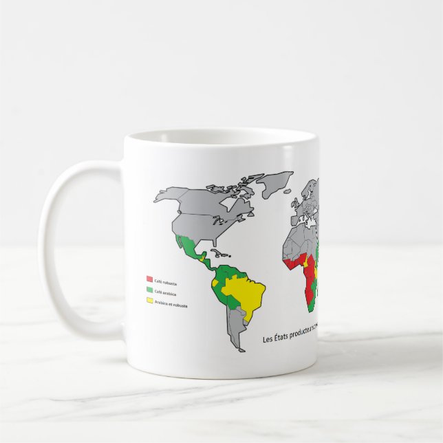 Kaffeproducerande länder kaffemugg (Vänster)