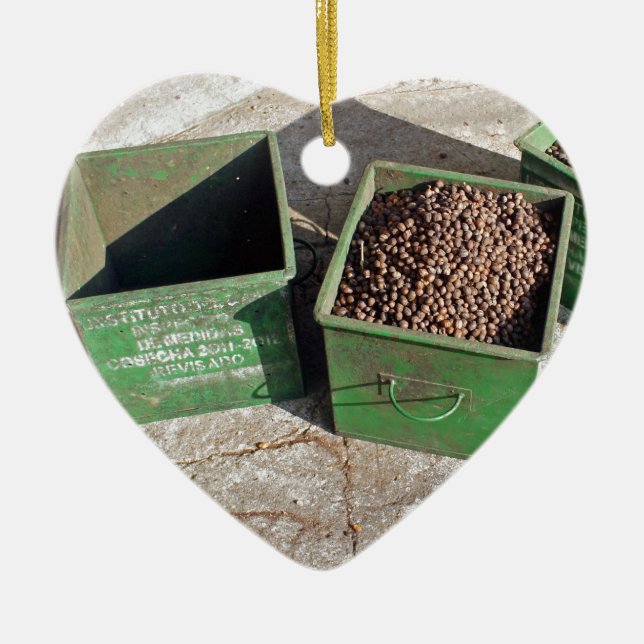 kaffeproduktion julgransprydnad keramik (Framsidan)