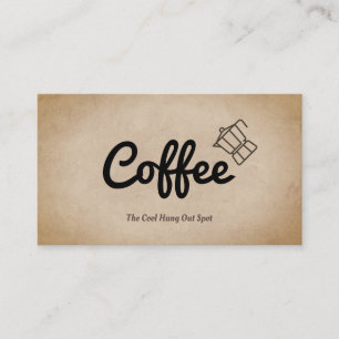Kaffeptapp med kaffeskrift visitkort