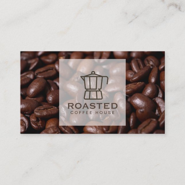 Kaffepts och bönor visitkort (Framsida)
