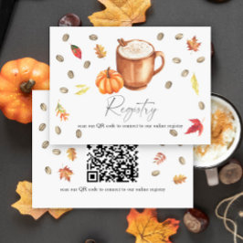 Kaffepumpa bröllopsdusch QR-kod för presentregiste Tilläggskort