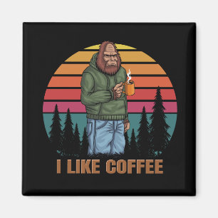 kafferetro för bigfoot-avslappning magnet