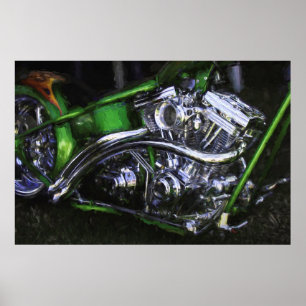 Kaffermotorcykelns DRAGON PÅ GRÄS Poster