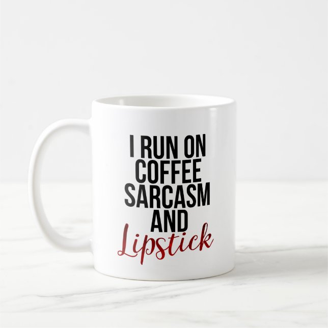 KaffeSarcasm & läppstift Kaffemugg (Vänster)