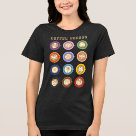 Kaffesäsong, månatlig lattekonst t shirt
