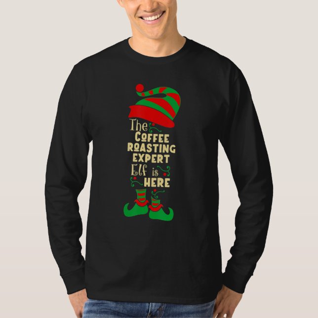 Kaffesästexpert Elf-julmatchning Fami T Shirt (Framsida)