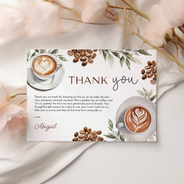 Kaffesbabyskor - Baby brinner Tack (Coffee Baby Shower - a Baby is Brewing Thank You)