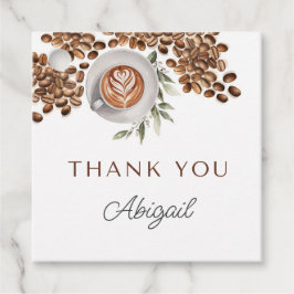 Kaffesbabyskor - en Baby brinner Gåvor Etiketter