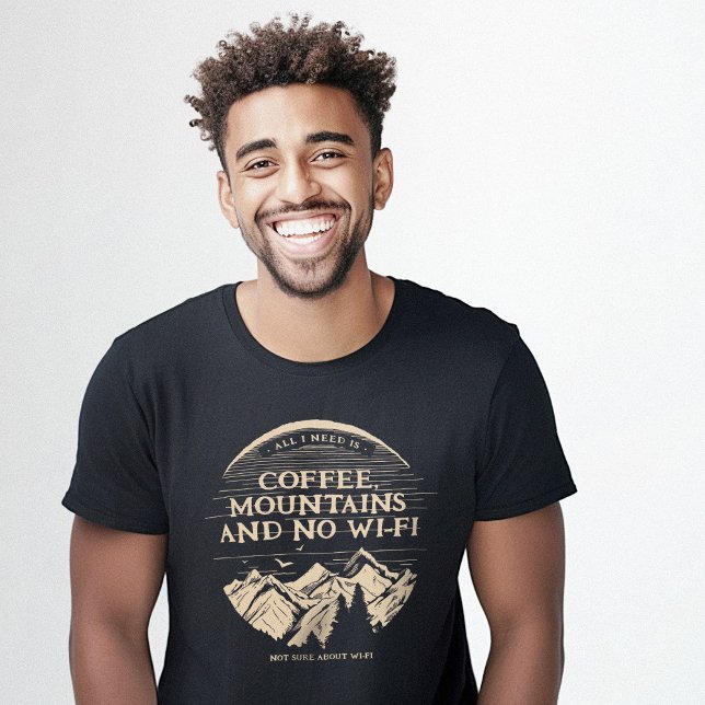 Kaffesbergen Wi-Fi Funny T Shirt (Coffee Mountains Wi-Fi Funny T-Shirt)