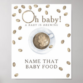 Kaffesbryggbabydusch Baby-matvilt Poster