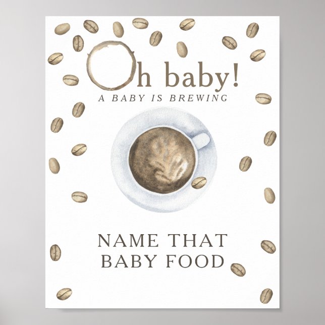 Kaffesbryggbabydusch Baby-matvilt Poster (Framsidan)