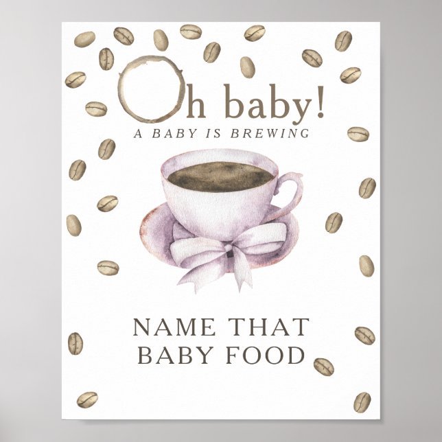 Kaffesbryggbabydusch Baby-matvilt Poster (Framsidan)