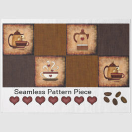 Kaffesdesign Rustik Decoupage Sömlös Mönster Ti