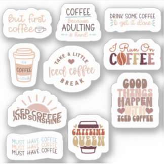 Kaffesetikettuppsättning Klistermärken