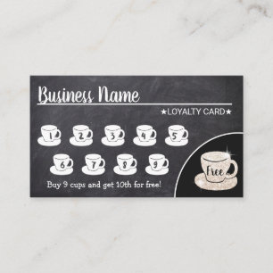 Kaffeshoppare för Rustic Chalkboard-kundlojalitet Lojalitetskort