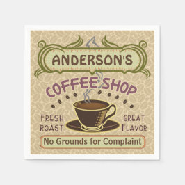 Kaffeshoppare med Kopp Skapar din egen Personlig Pappersservett