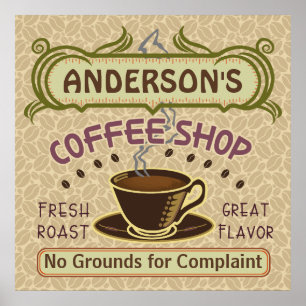 Kaffeshoppare med Kopp Skapar din egen Personlig Poster