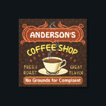 Kaffeshoppare med Mugg Skapar din egen Personlig Canvastryck<br><div class="desc">Den kaffematade dekorationen för innerväggarna är en perfekt för alla som springor sin egen kaffebryggare eller har ett kaffematod i sitt hemmagasin. Den här espresso / cappuccino-formgivningen är färglös, orange, beige och gult och har kopp på en saucer, två personliger och ord i gult "Kaffe Shop / Färsk roast /...</div>