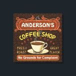 Kaffeshoppare med Mugg Skapar din egen Personlig Canvastryck<br><div class="desc">Den kaffematade dekorationen för innerväggarna är en perfekt för alla som springor sin egen kaffebryggare eller har ett kaffematod i sitt hemmagasin. Den här espresso / cappuccino-formgivningen är färglös, orange, beige och gult och har kopp på en saucer, två personliger och ord i gult "Kaffe Shop / Färsk roast /...</div>