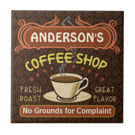 Kaffeshoppare med Mugg Skapar din egen Personlig Kakelplatta