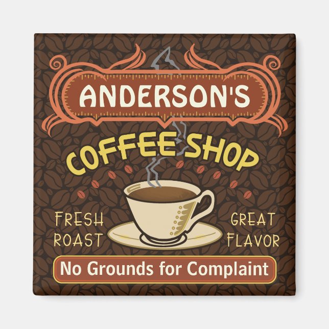 Kaffeshoppare med Mugg Skapar din egen Personlig Magnet (Framsidan)