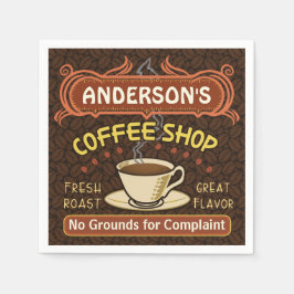Kaffeshoppare med Mugg Skapar din egen Personlig Pappersservett