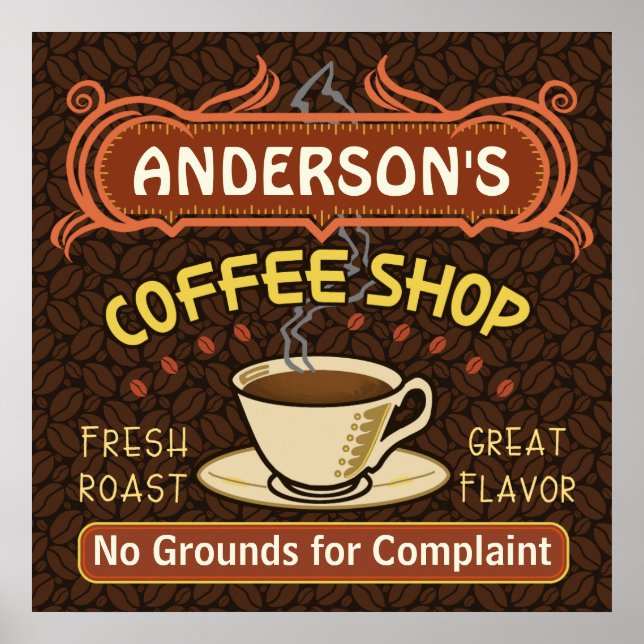 Kaffeshoppare med Mugg Skapar din egen Personlig Poster (Framsidan)