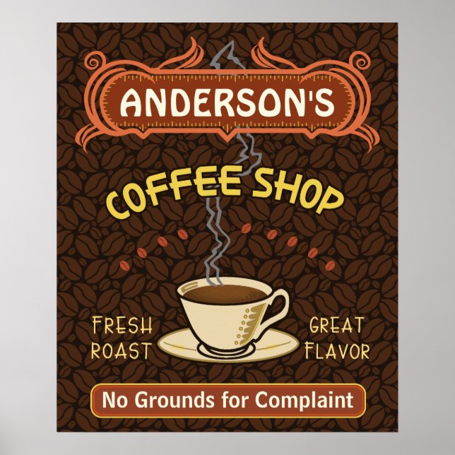 Kaffeshoppare med Mugg Skapar din egen Personlig Poster (Framsidan)