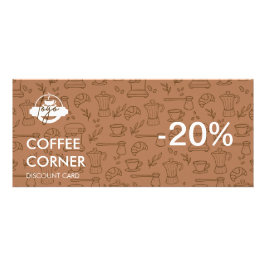 Kaffeshopprabattkort med QR-kod Reklamkort