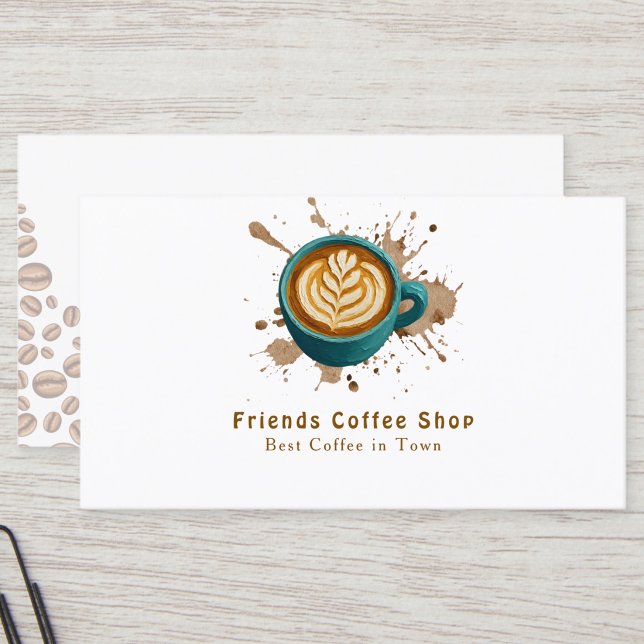 Kaffeshopsaffärskort | Utskriftsbar design Visitkort (Skapare uppladdad)