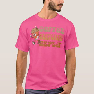 Kaffeskiss Repeat Funny Groovy Coffee Sketch T Shirt