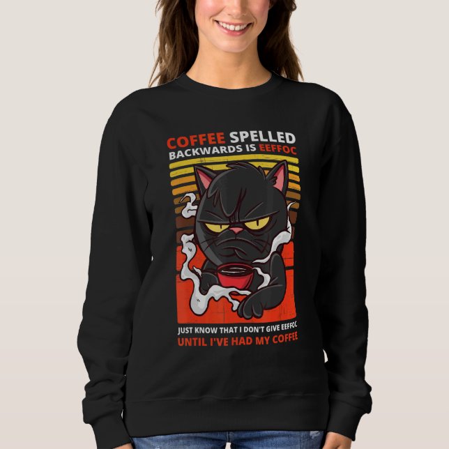 Kaffeskläder bakåt är Eeffoc Black Cat Drink T Shirt (Framsida)