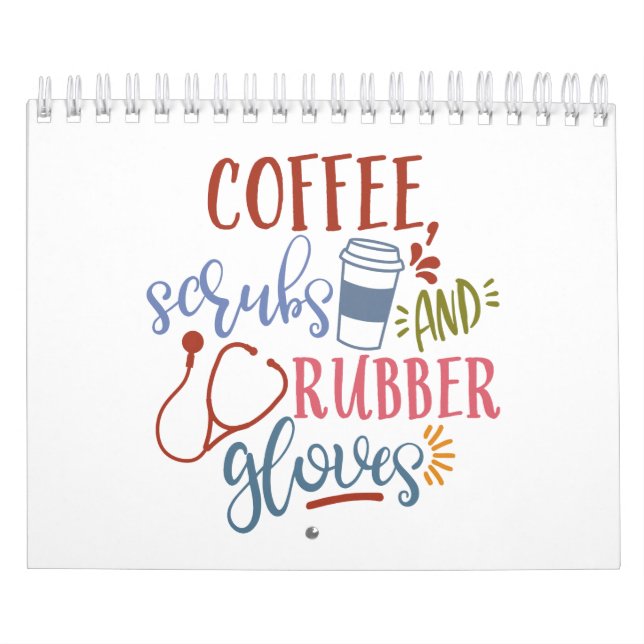 Kaffeskorn och gummihandskar för sjuksköterskor kalender (Omslag)