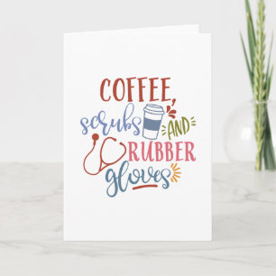 Kaffeskorn och gummihandskar för sjuksköterskor kort