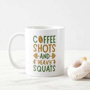 Kaffeskott och tunga kvadrater kaffemugg