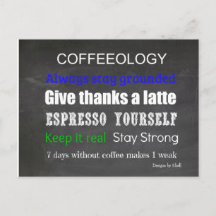 Kaffeskylt Coffeeology Vykort