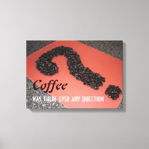 Kaffeskylt med kaffebönor canvastryck