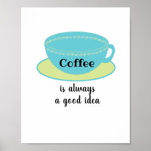 Kaffeskylt men första kaffekonst poster
